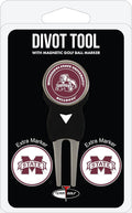 Team Golf NCAA Divot Tool with 3 Golf Ball Markers Pack, Markers are Removable Magnetic Double-Sided Enamel