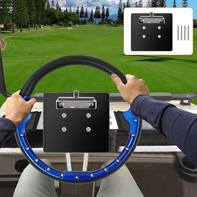 Golf Cart Scorecard with Pencil Holder Suitable for Almost All EZGO/Club Car/Yamaha Golf Carts Models with 5 or 6 Hole Golf Cart Steering Wheels
