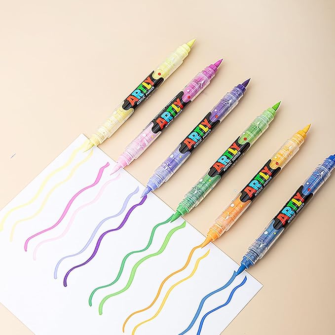 24 Colors Paint Markers, Dual-Color Acrylic Pens - Image 7