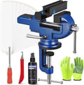 Golf Grip Kit for Regripping Golf Club, Golf Grip Removal Tool with Portable Vise Clamp, Solvent, 15 Double-Sided Tapes (2"x10"), Tape Remover & Rubber Sleeve – Golf Club Repair Kit (Blue)