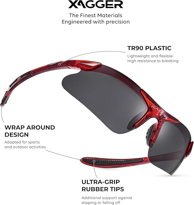 Xagger Kids Youth Polarized Sports Sunglasses for Boys Girls Baseball Softball Glasses TR90 Frame