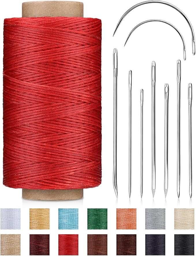 DIUDUS 218 Yards Upholstery Thread Heavy Duty, Waxed Leather Thread Sewing Kit by Diudus