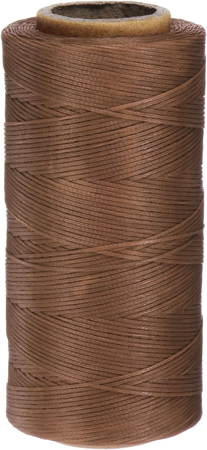 Uxcell 150D 0.8mm Flat Waxed Thread, 284 Yards, Light Brown, 1 Roll by uxcell