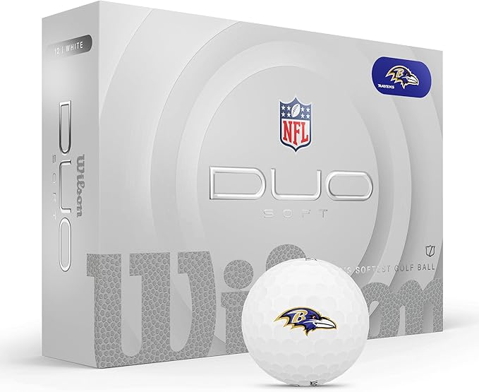 WILSON 2025 Duo Soft NFL Golf Ball - 12 Balls, White, Atlanta Falcons