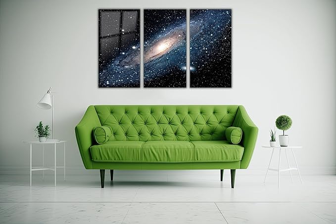 SpiritualHands Andromeda Space Galaxy Glass Wall Art Painting - Image 2