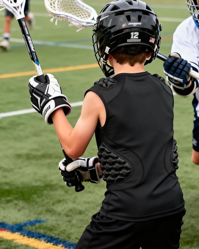 Youth Padded Compression Shirt Vest Rib Chest Protector Football Baseball