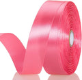 1 Inch Brink Pink Solid Satin Ribbon, 50 Yards Craft Fabric Ribbon by YASEO
