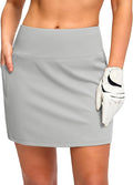 Women's Golf Skirts Skort 4 Side Pockets High Waisted Stretchy Tennis Skirt with Short Athletic Casual