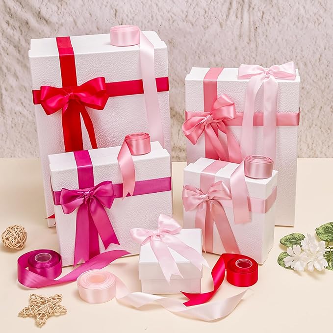 1-1/2 Inch Pink Satin Ribbons for Crafts, 6 Rolls Single-Faced Pink Assorted - Image 8