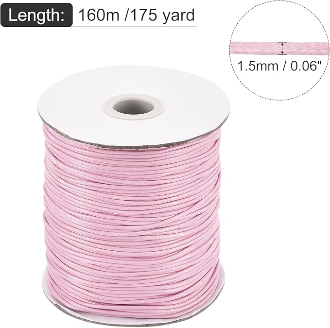 MECCANIXITY Waxed Cord 1.5mm Waxed Polyester Cord 175 Yard Wax String - Image 2