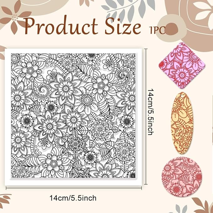 CHGCRAFT Abstract Flowers Geometric Flowers Silicone Texture Stamp Polymer Clay - Image 2