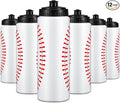 Yaomiao Baseball Water Bottle Bulk Reusable Sports Bottle 20 oz Squeeze Baseball Accessories Gifts School Sports