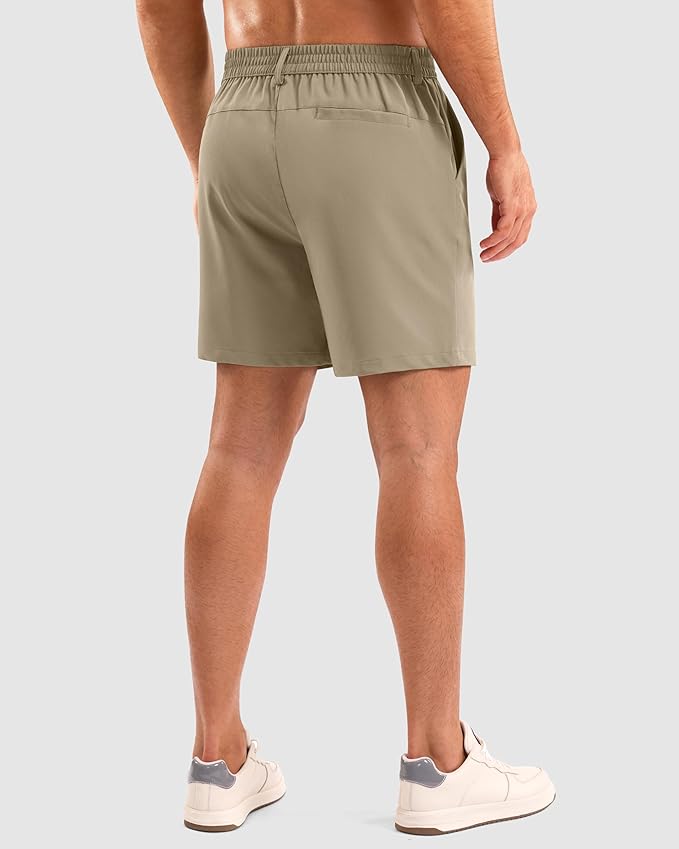 Pudolla Men's Casual Shorts 7"/9"/5" Lightweight Golf Shorts with 3 Pockets Stretch Quick Dry Comfy Work Shorts