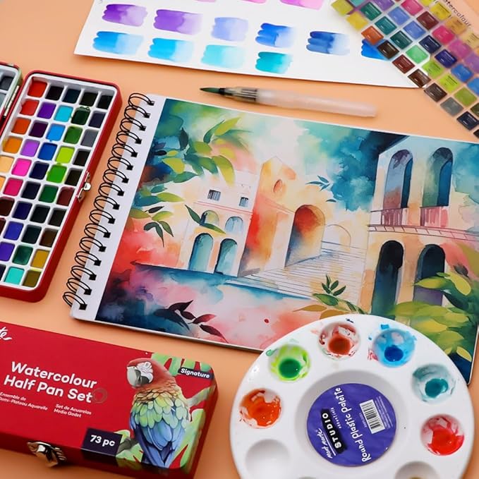 Mont Marte Watercolor Set Full Pan Signature 73pcs, Including 50 Bright and 22 - Image 6