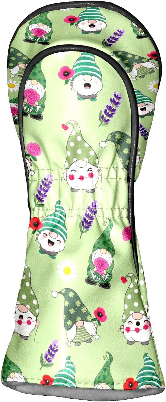 Golf Headcovers Fits Driver Hybrid Fairway 3/5 Wood, Waterproof PU Leather Golf Club Protector, Ideal Sports Accessories & Golfer Gift Colorful Geometry