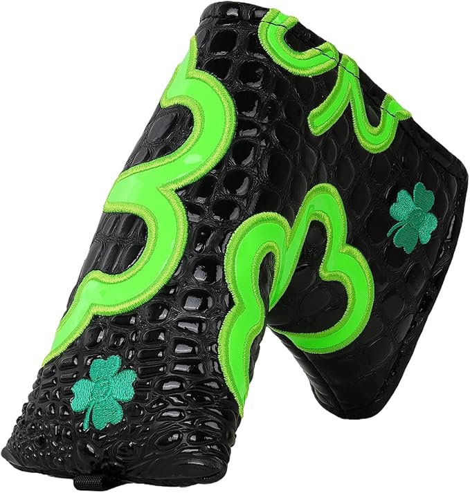 Craftsman Golf Green Lucky Clover Driver Wood Hybrid Headcover Blade Mallet Putter Cover for Scotty Cameron Taylormade Odyssey Also for Custom Version with Your Name Stitched