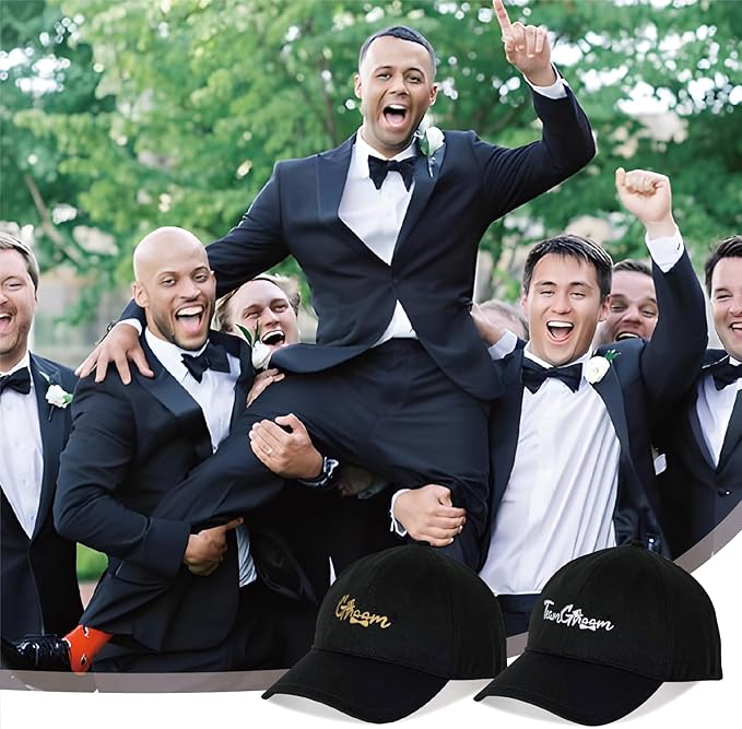Party Gifts & Beyond Groomsman Baseball Hat 7 Packs Groomsmen Gifts Trucker Hats Team Groom Men's Hat for Bachelor Party