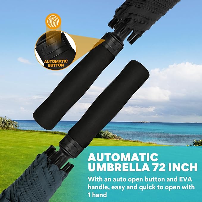 ZOMAKE Golf Umbrella Windproof, Extra Large Oversized Heavy Duty Double Canopy for Rain, Sports Games & Push Cart(51/54/62/68/72Inch)