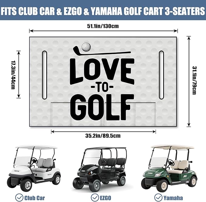 Golf Cart Seat Covers, Golf Cart Seat Towel Blanket for 2-Seat Golf Carts, Breathable Golf Cart Seat Cushions Golf Club Car Accessories 51'' x 31''