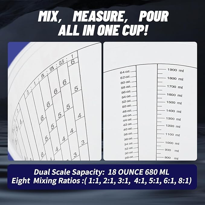 15 PACK Paint Mixing Cups by KEHE REFINISH, 64 oz, Disposable or Reusable - Image 6