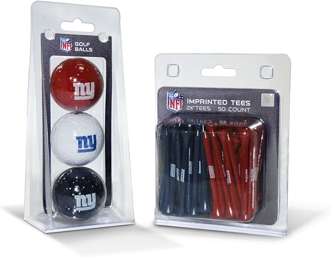 Team Golf NFL Kansas City Chiefs 3 Golf Balls and 50 Golf Tees Logo Imprinted Golf Balls (3 Count) & 2-3/4" Regulation Golf Tees (50 Count), Multi Colored