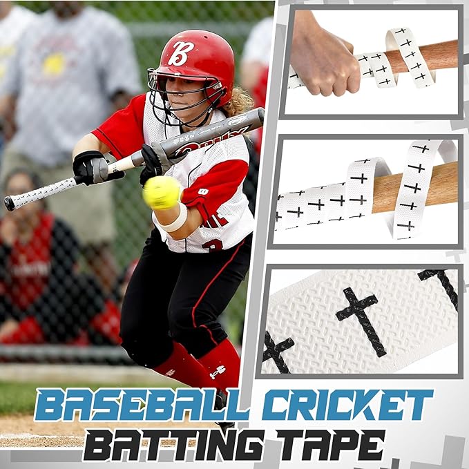 Pushglossy Christian Baseball Bat Grip Tapes 1.5mm Faith Cross Bat Grip Tape, Precut Full Adhesive Baseball Wrist Tape Scripture Design Non-Slip Religious Baseballs Grips Tapes