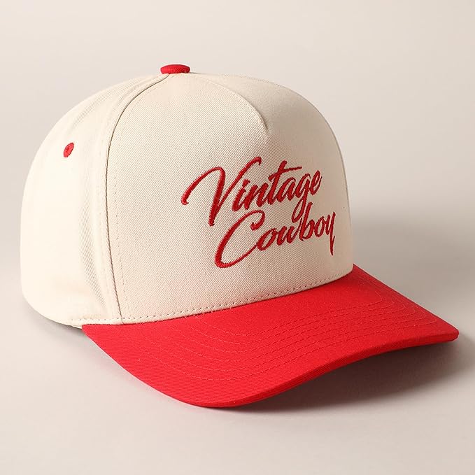 MIRMARU Two-Tone Vintage Canvas Trucker Hats for Men & Women, Adjustable Size Baseball Caps with Trendy Embroidered Design