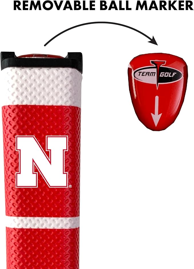 Team Golf NCAA Golf Putter Grip with Removable Gel Top Ball Marker, Durable Wide Grip & Easy to Control