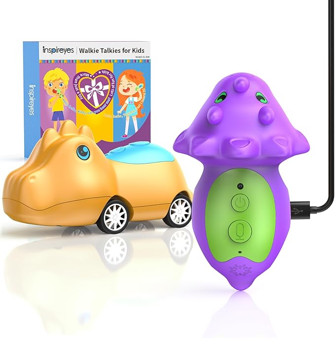 Dinosaur Walkie Talkies for Kids Rechargeable, Dino Toy Cars for Boys & Girls by Inspireyes