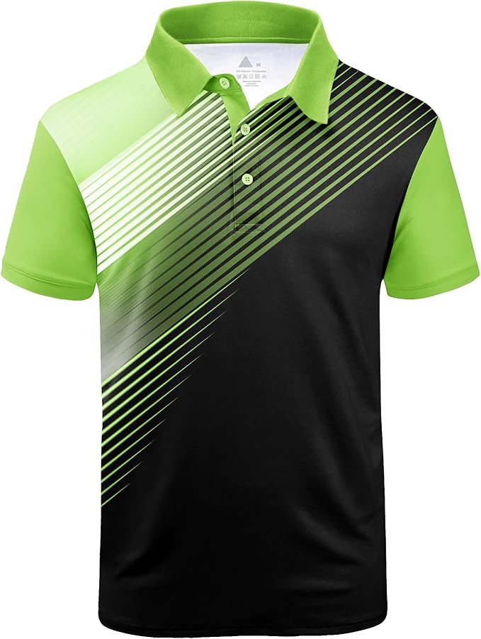 ZITY Mens Golf Shirt Short Sleeve Sport Moisture Wicking Performance Print Golf Polo Shirts for Men Collared Casual T-Shirt