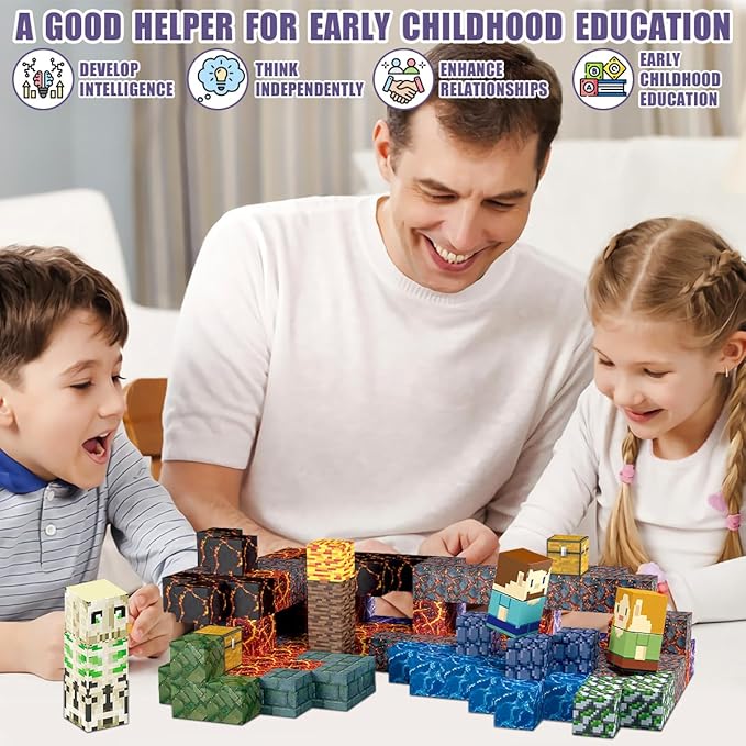 213 PCS Magnetic Blocks Building Toys Set Sword Kids Blocks - Image 5