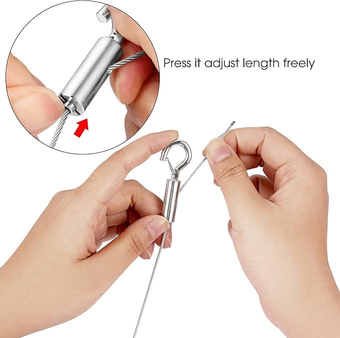 Adjustable Picture Hanging Wire 2PCS Mirror Frame Kit 2m x1.5mm Heavy Duty - Image 2