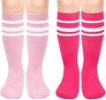 Sarfel Kids Soccer Socks Toddler Soccer Socks Girls Boys Soccer Socks Kids Tube Socks with Stripes Toddler Knee High Socks