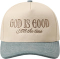 MIRMARU Two-Tone Vintage Canvas Trucker Hats for Men & Women, Adjustable Size Baseball Caps with Trendy Embroidered Design
