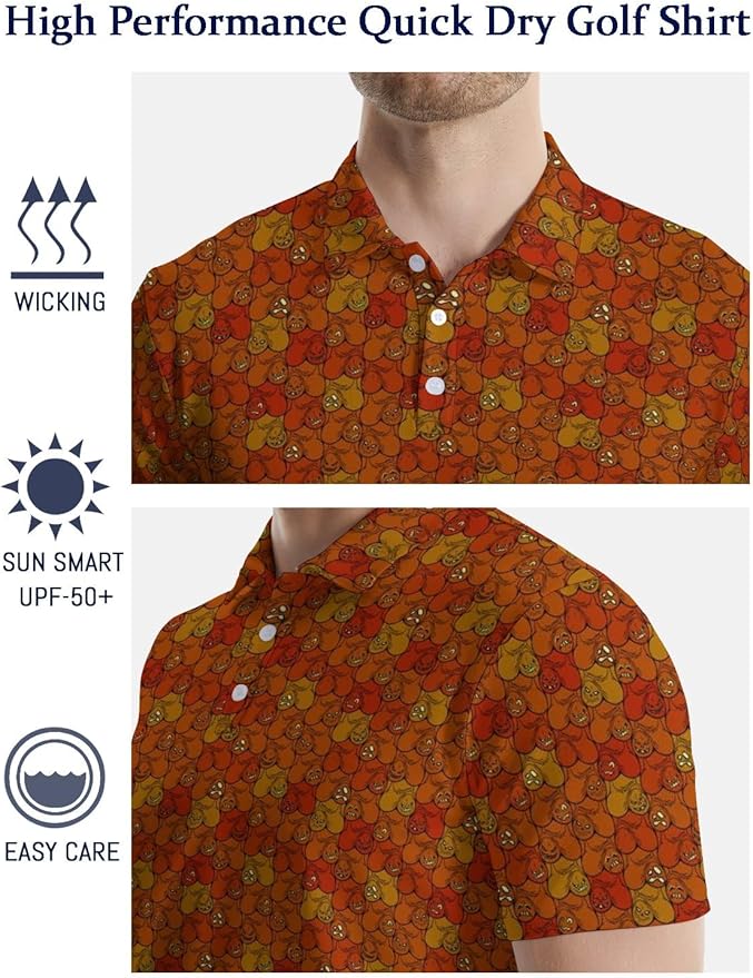 Mens Golf Shirts Golf Polo Shirts for Men Short Sleeve Polo Shirts Golf Gifts
