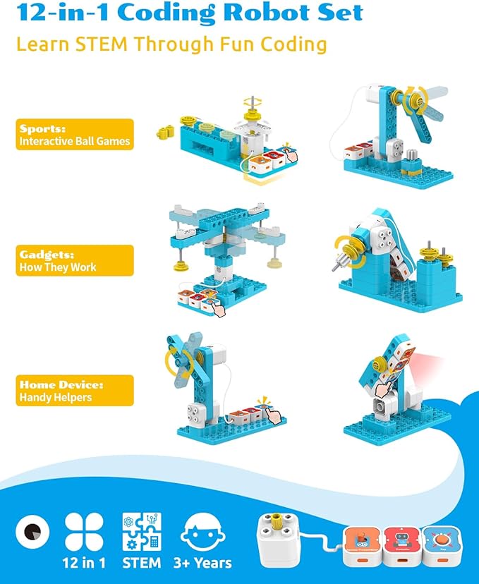 WhalesBot A3 12-in-1 STEM Blocks Coding Robot Kit - Image 5