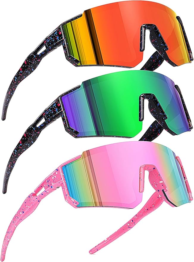 SEKKAF Youth Baseball Sunglasses Kids Sports Sunglasses for Boys Girls Softball Cycling Glasses UV400 Protection