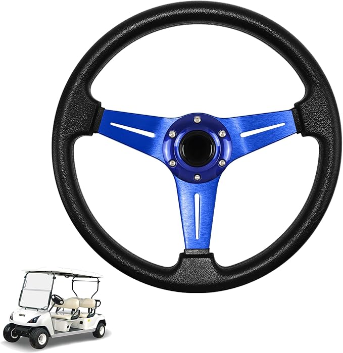 LOSCHEN Golf Cart Steering Wheel Universal Design for Club Car Ds and Precedent EZGO RXV & TXT, for Yamaha Golf Cart Steering Wheel