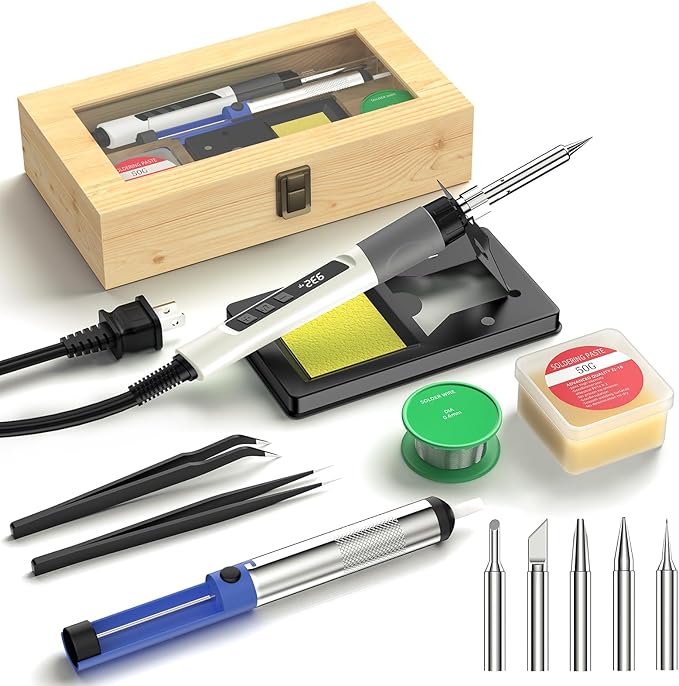 Soldering Iron Kit, 190W Soldering Gun, 110V LED Solder Kit by Crtsweker