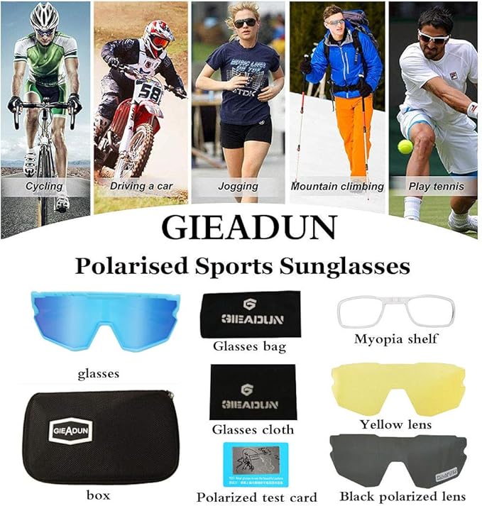 Sports Sunglasses Cycling Glasses Pink Polarized Glasses Baseball glasses with 3 lenses,Fishing,Ski Running Golf