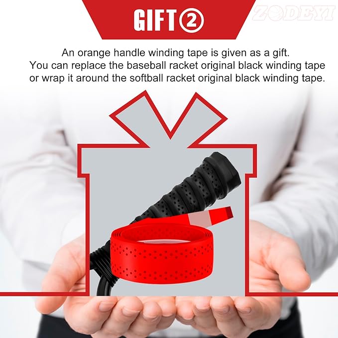 Baseball Racket for Fly Balls, Grounders, and Line Drives - Softball/Baseball Fungo Bat for Coaches and Parents to Help with Auxiliary Training - Attach a Racket Bag and Winding Tape