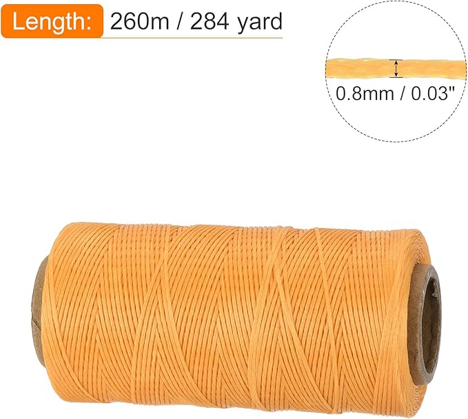 MECCANIXITY Waxed Thread, 284 Yard 0.8mm 150D Flat Wax Thread Polyester Waxed - Image 2