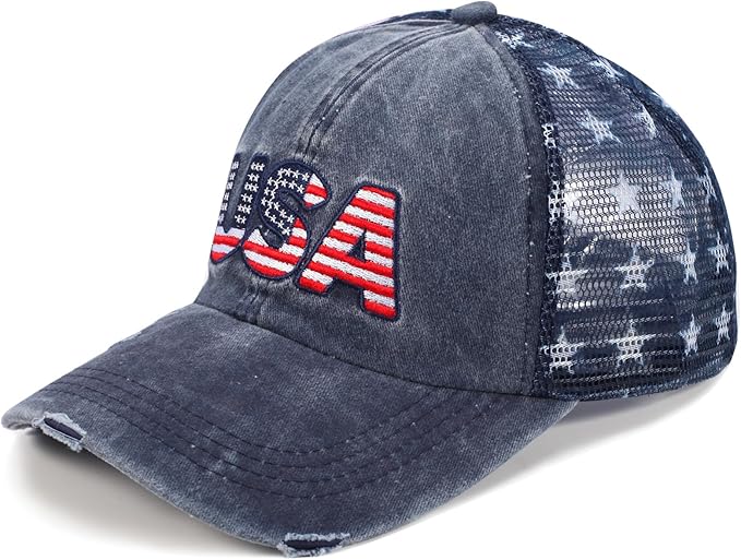 American Flag Hats Love Breast Cancer Adjustable Rhinestone Baseball Cap USA Patriotic Embroidered Baseball Trucker Hat