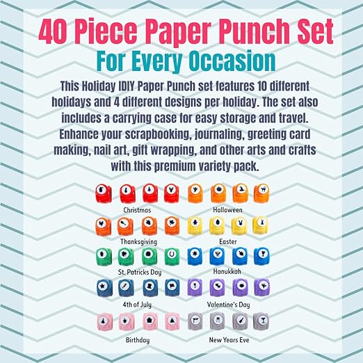 Every Occasion Year Round Scrapbook Paper Holiday Punchers-40 Unique Designs - Image 2