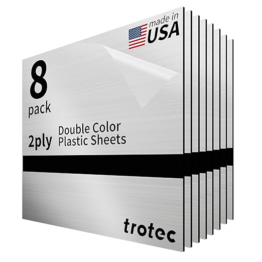 Trotec | Metallic Looking Acrylic Sheet | 12"x12"x1/16, Name Plate | USA Made by TrotecEngravingSupplies