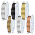 0.5 mm Dia. 6 Rolls Copper Jewelry Wire, 5 Assorted Colors Beading Wire by CooBigo