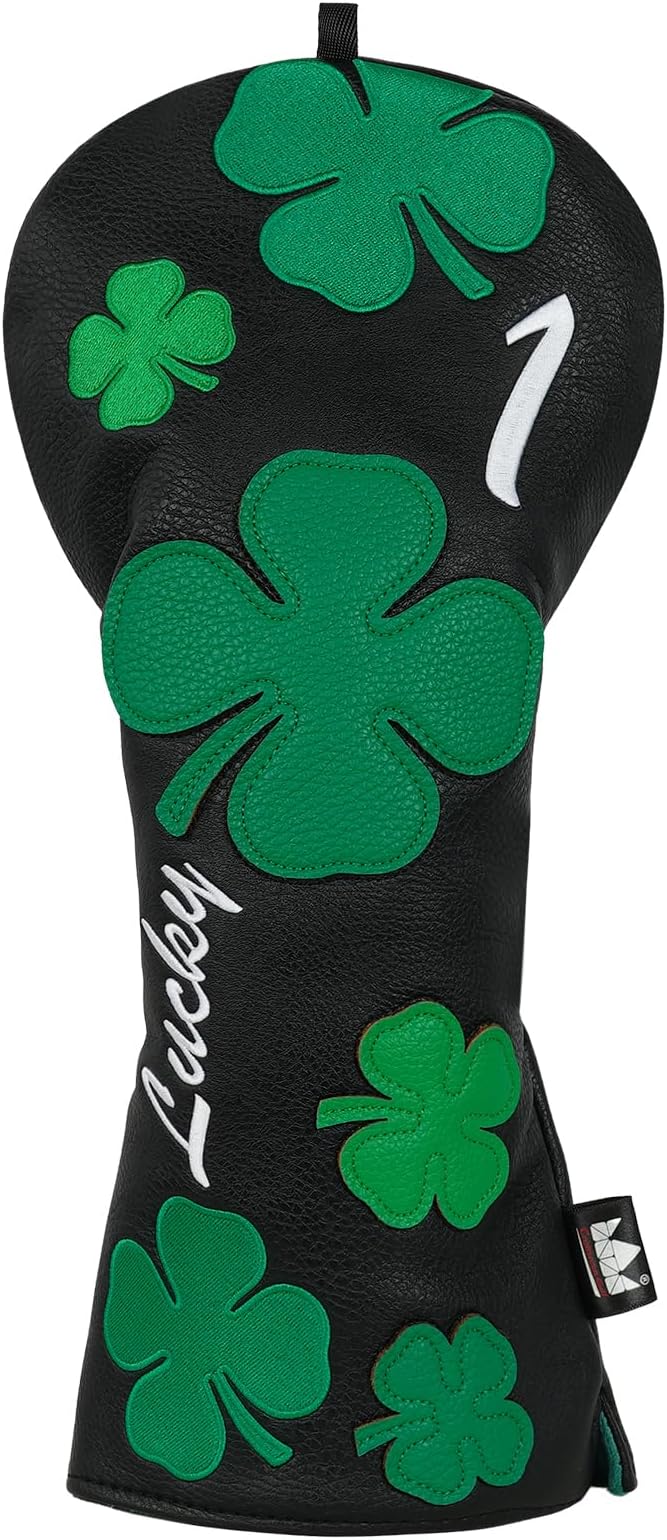 Craftsman Golf Green Lucky Clover Driver Wood Hybrid Headcover Blade Mallet Putter Cover for Scotty Cameron Taylormade Odyssey Also for Custom Version with Your Name Stitched