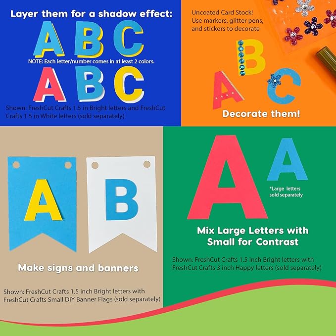FreshCut Crafts 636 Pcs 1.5 in. Bright Bulletin Board Letters & Numbers - Image 8