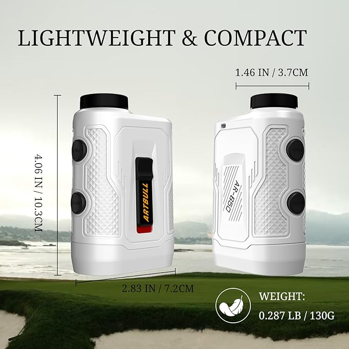 Golf Laser Rangefinder 6X Magnification with Slope Switch Built-in Magnet, Flag Lock Vibration, USB-C Rechargeable