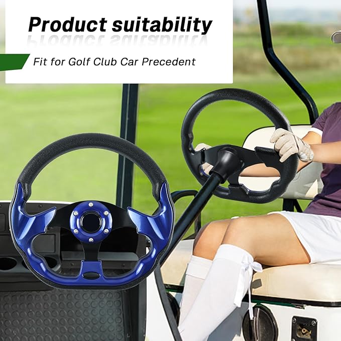 Golf Cart Accessories Steering Wheel D-bottom and Golf Adapter for Club Car PRECEDENT Golf Carts Adapter Skid-(blue)